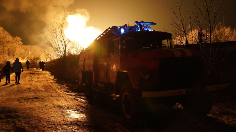 Под Омском из-за аварии на газопроводе начался пожар